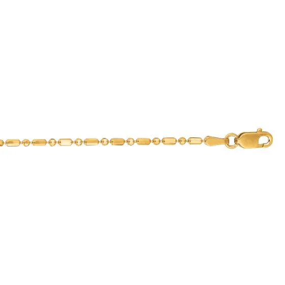 14K Gold Ball Bar Chain