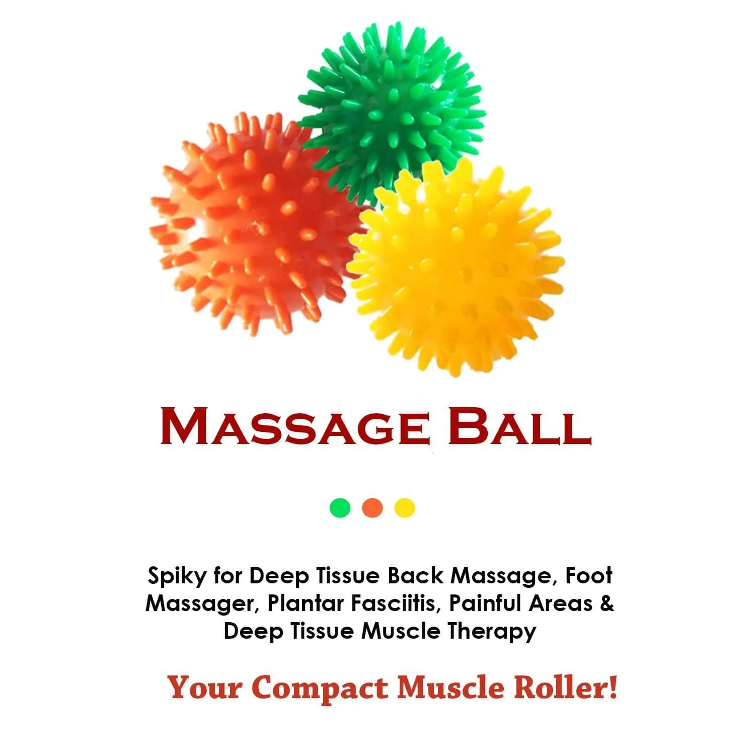 activelife - Spiky Massage Ball, Feet, Neck, and Back Massager, Full Body Deep Tissue Muscle Therapy, Plantar Fasciitis Foot and Muscle Roller