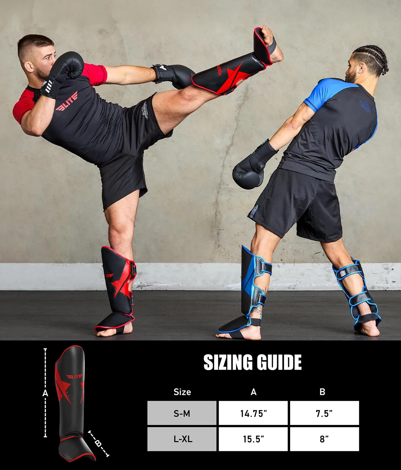 Adults' Star Red Muay Thai Shin Guards