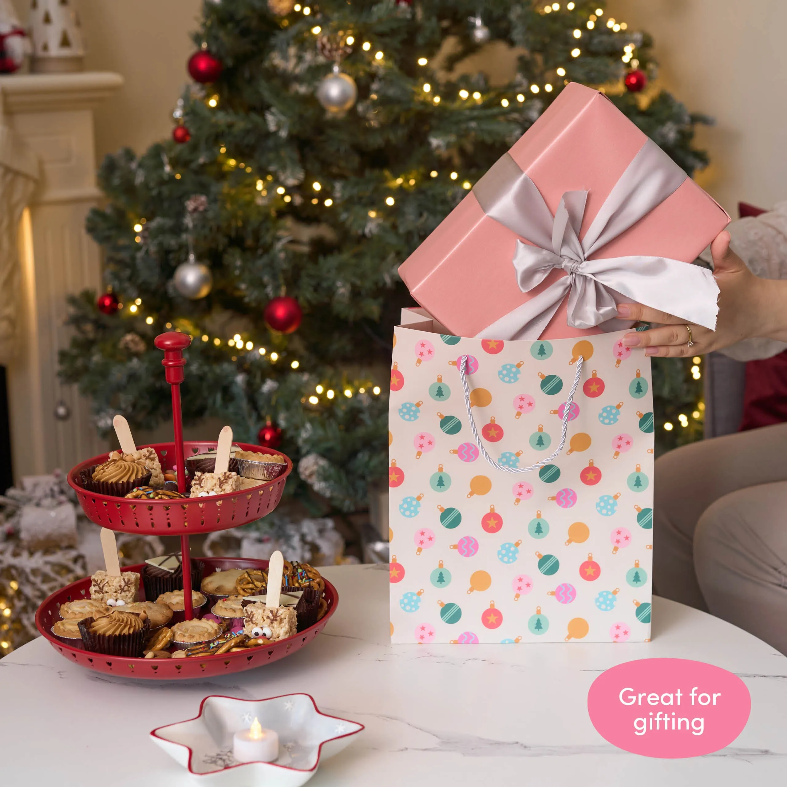 Assorted Festive Pastel Christmas Gift Bags
