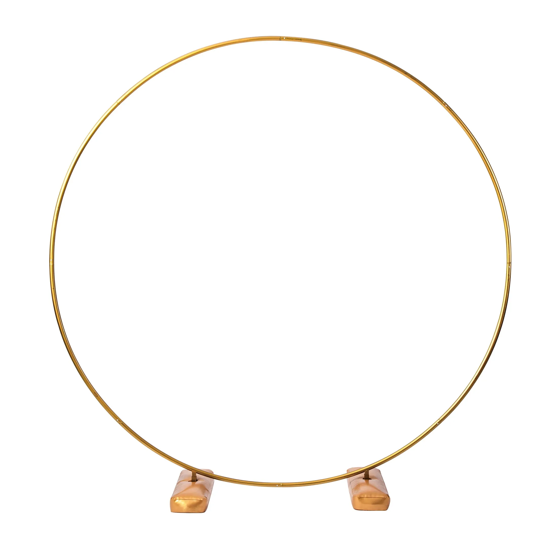 Balloon Arch Kit, 8ft, Round Golden Metal Iron Arch for Party Celebration Décor, includes sturdy stands