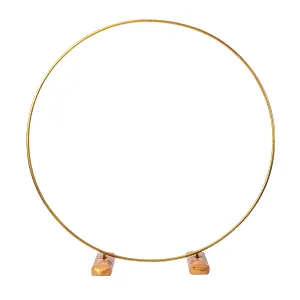 Balloon Arch Kit, 8ft, Round Golden Metal Iron Arch for Party Celebration Décor, includes sturdy stands