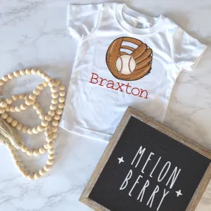 Baseball Glove with Name Tee