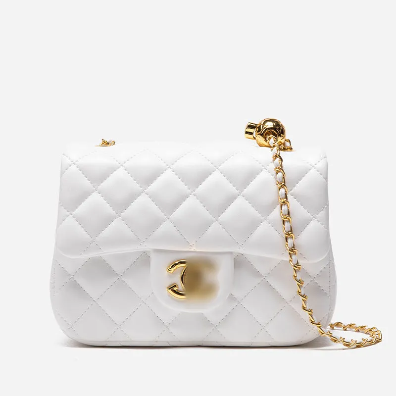 BB01ZS Square Fat Little Golden Ball Rhombus Chain Bag Female Small Fragrant Style Shoulder Messenger Bag Live Special Supply