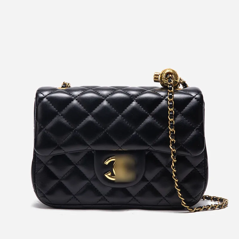 BB01ZS Square Fat Little Golden Ball Rhombus Chain Bag Female Small Fragrant Style Shoulder Messenger Bag Live Special Supply