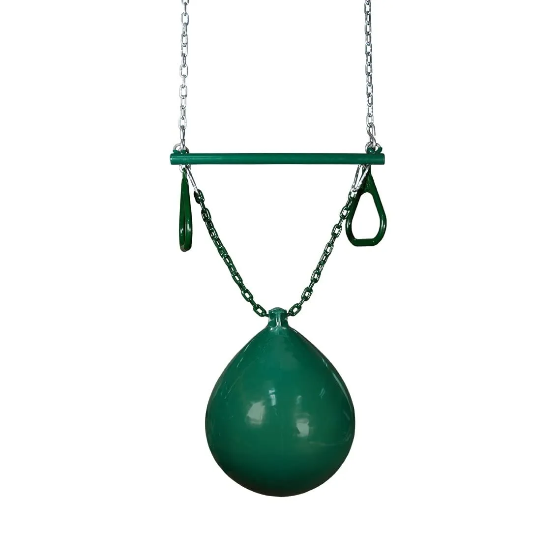Buoy Ball with Bar and Rings Green Metal