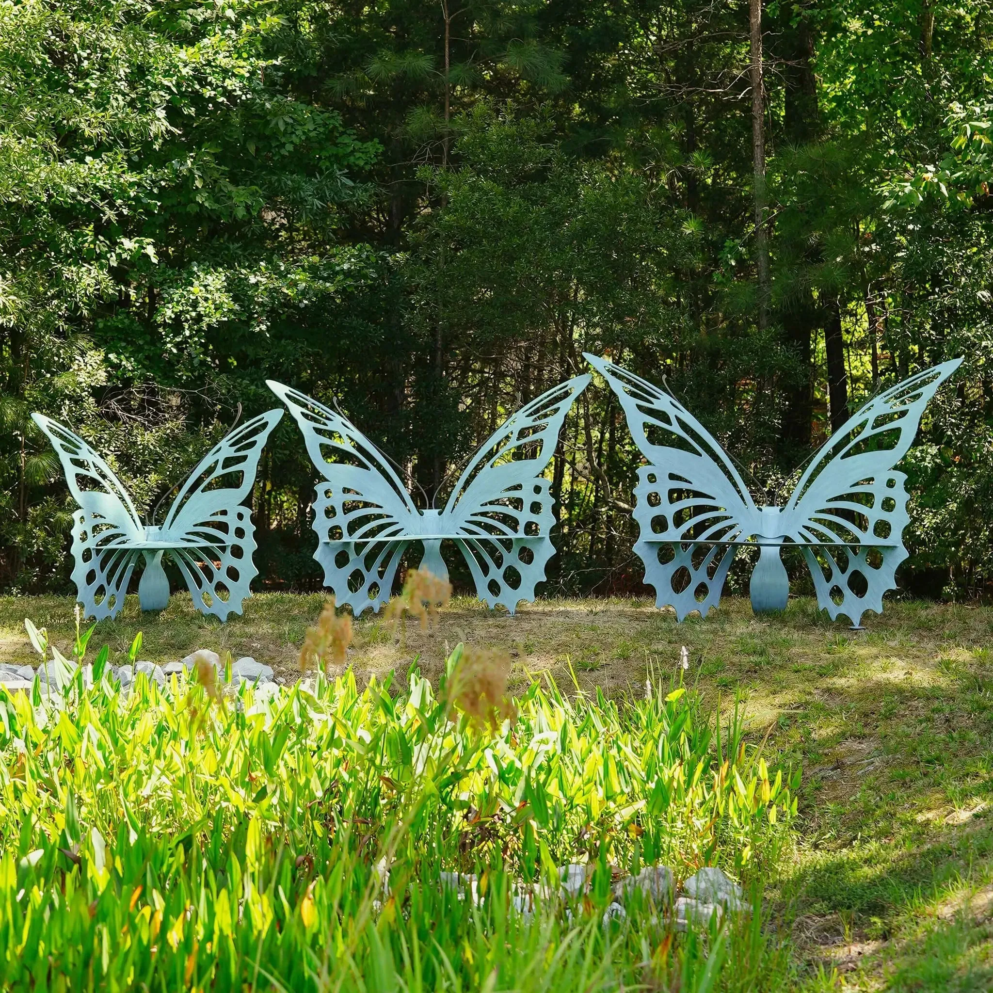 Butterfly Benches Metal Indoor Outdoor Furniture by Cricket Forge