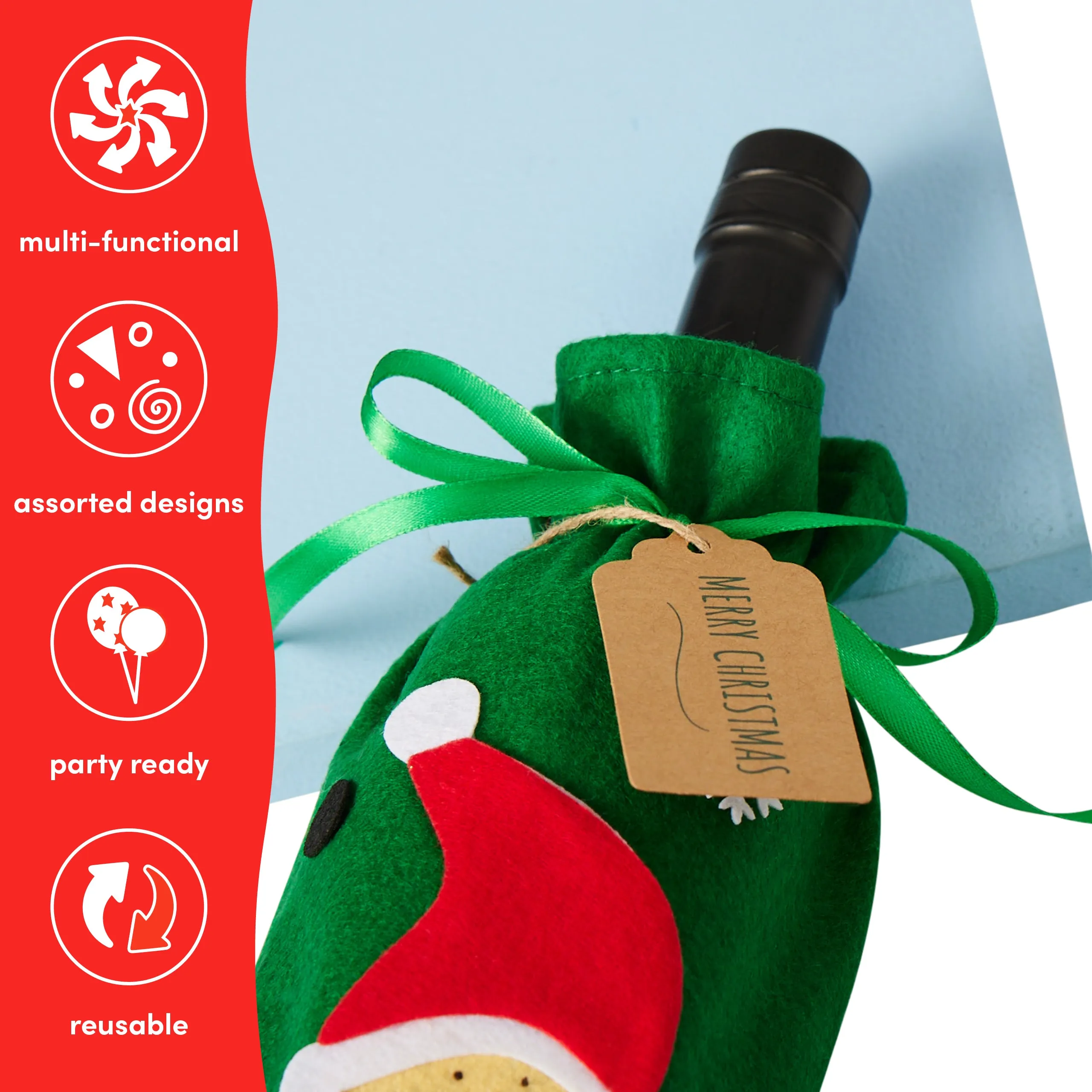 Christmas Wine Bottle Gift Covers