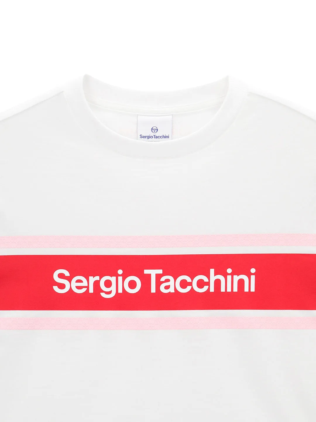 Color Block Crop T-Shirt- Off White/ Red