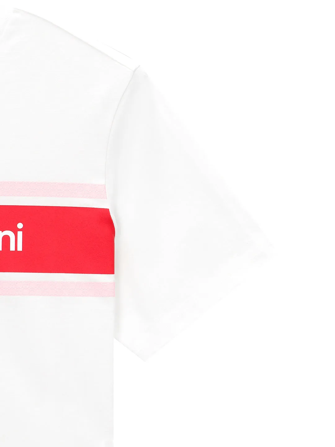 Color Block Crop T-Shirt- Off White/ Red