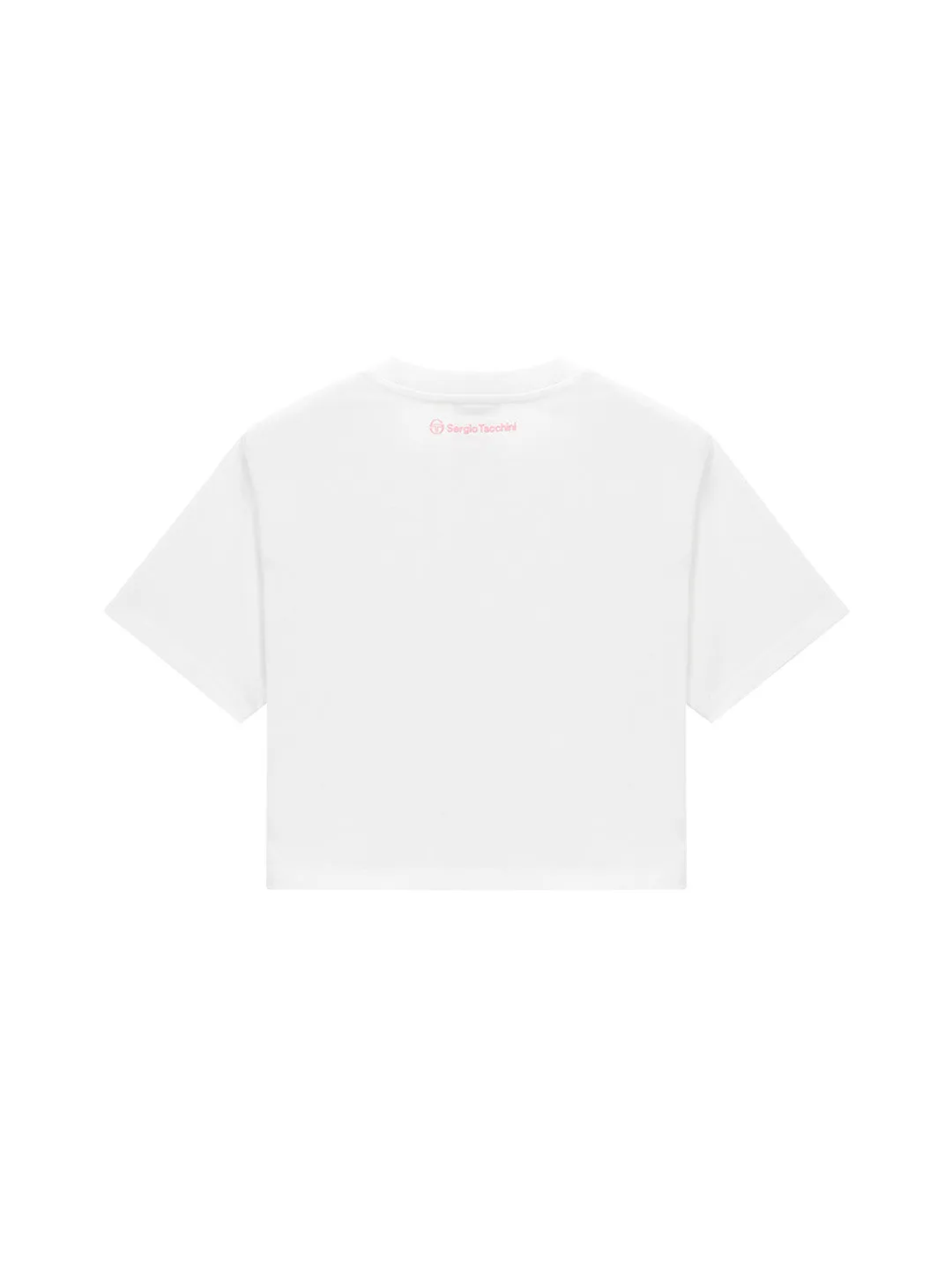 Color Block Crop T-Shirt- Off White/ Red