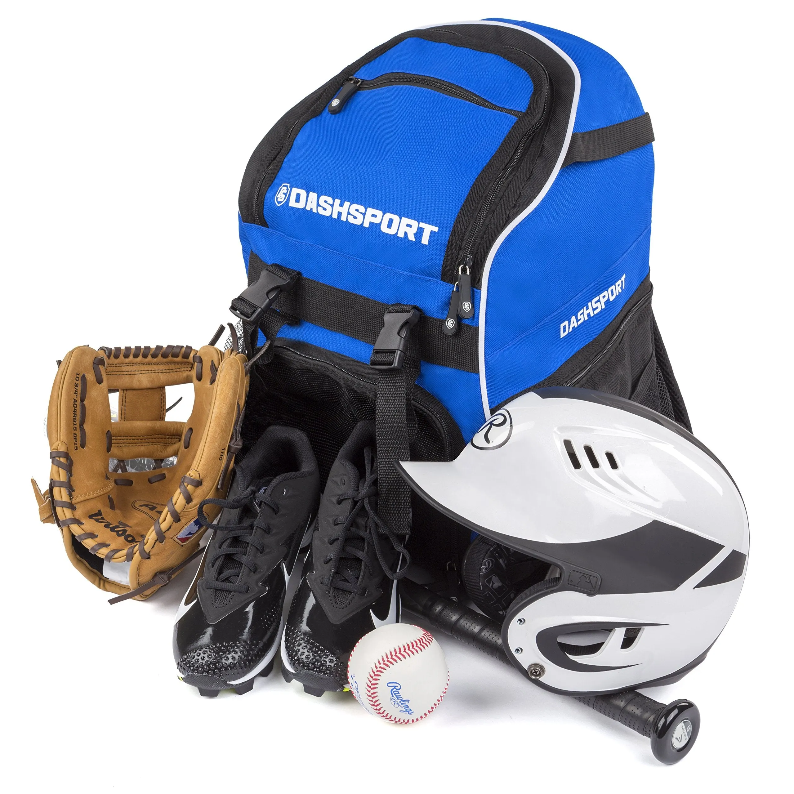 DashSport Baseball Bag Youth Backpack - Spacious 18 x 12 x 10 inches