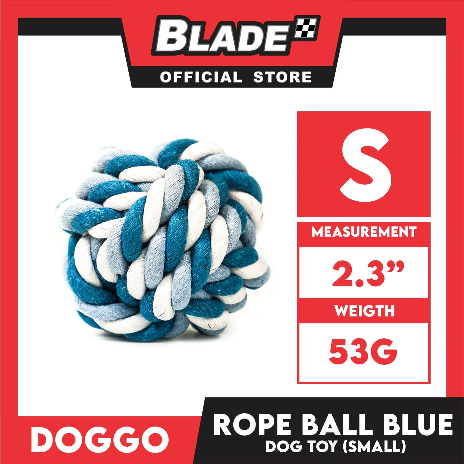 Doggo Rope Ball Small Size (Blue) Perfect Toy for Dog