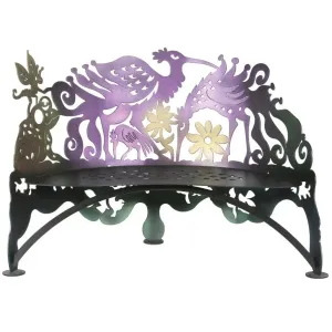 Don Drumm Bird Bench Metal Indoor-Outdoor Furniture by Cricket Forge