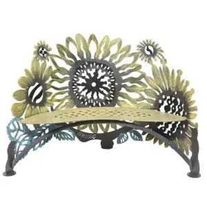 Don Drumm Sunflower Bench Metal Indoor-Outdoor Furniture by Cricket Forge