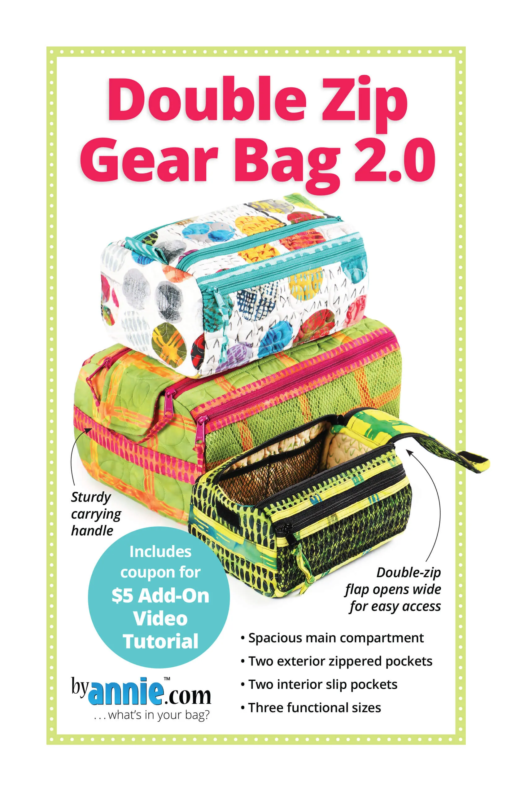 Double Zip Gear Bag 2.0 Pattern