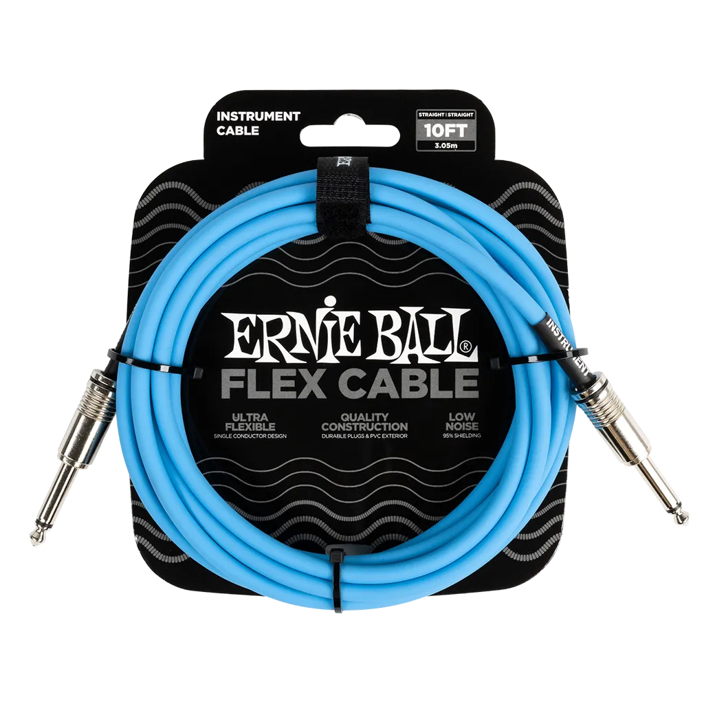 Ernie Ball Flex Instrument Cable 10ft, Blue