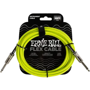 Ernie Ball (P06414 ) 10ft Flex Instrument Cable Green
