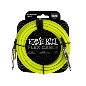Ernie Ball (P06419) 20ft Flex Instrument Cable Green