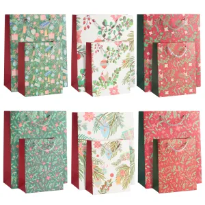 Festive Floral Christmas Gift Bags