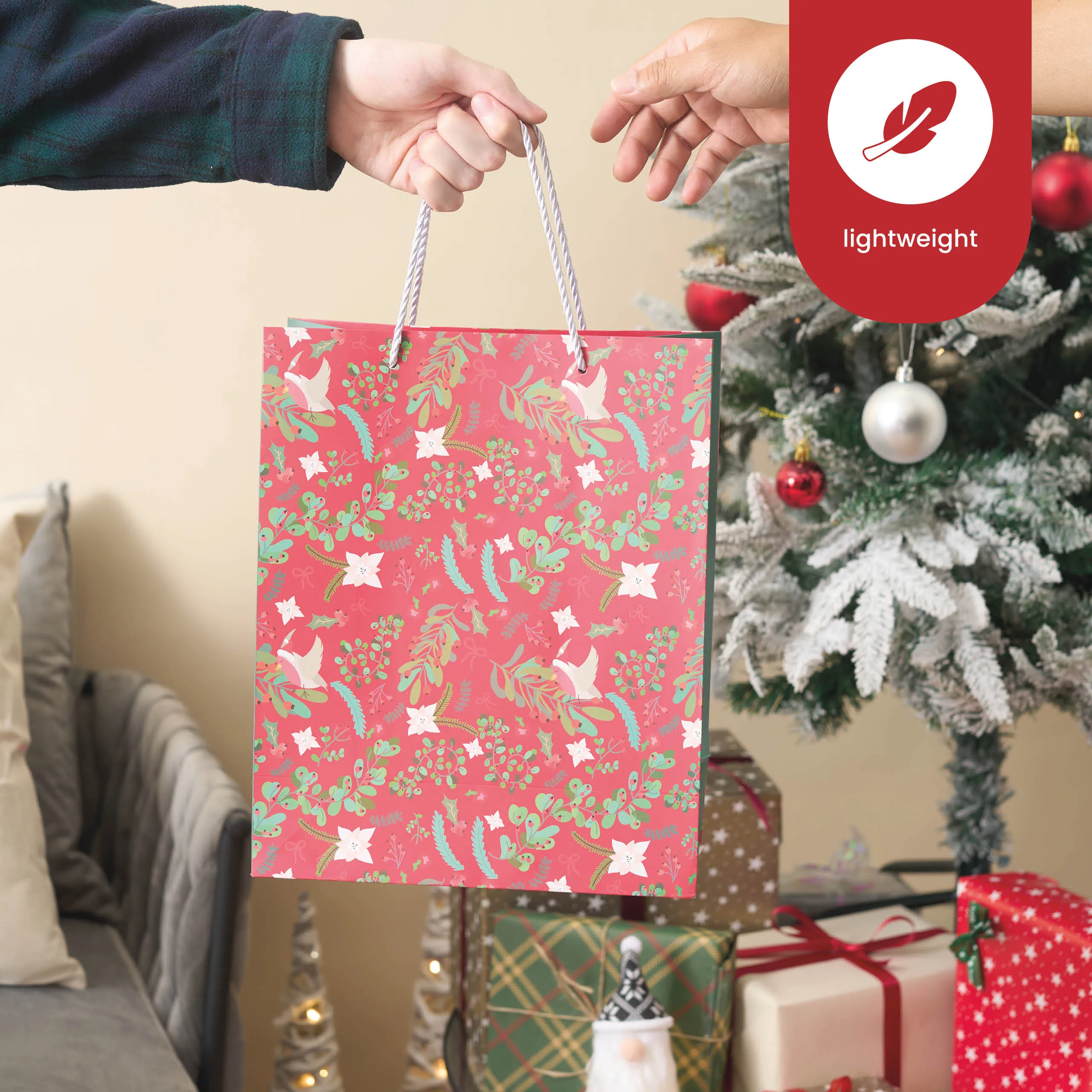 Festive Floral Christmas Gift Bags