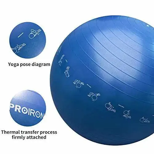 Fitness Yoga Ball with Postures - 55/65/75cm