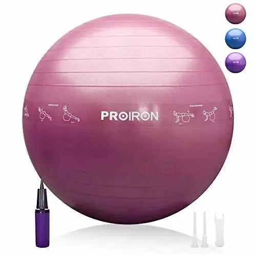 Fitness Yoga Ball with Postures - 55/65/75cm