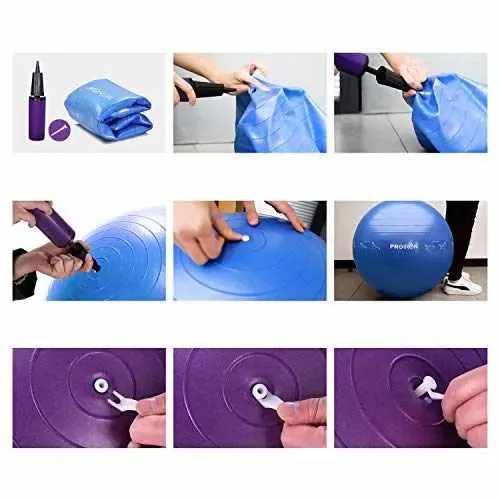 Fitness Yoga Ball with Postures - 55/65/75cm