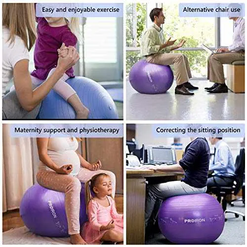 Fitness Yoga Ball with Postures - 55/65/75cm