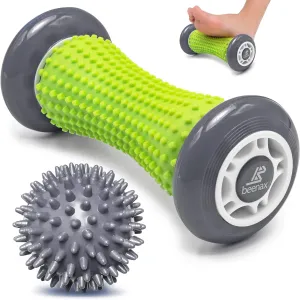 Foot Massage Roller and Hard Spiky Ball Set - Grey