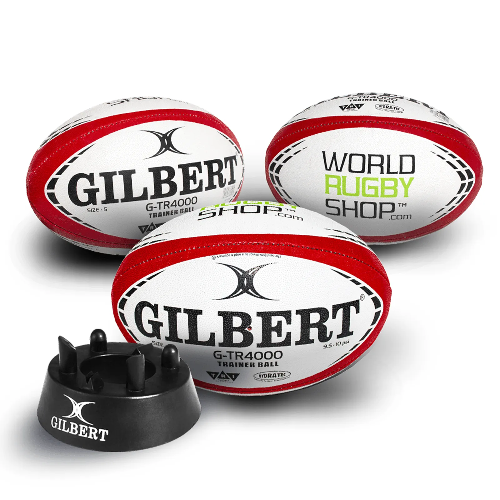 Gilbert WRS G-TR4000 Training Ball Set: 3 Size 5 Red Balls   Kicking Tee