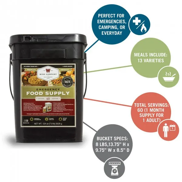 Grab and Go - Emergency Freeze Dried Entree Bucket - 60 Serving