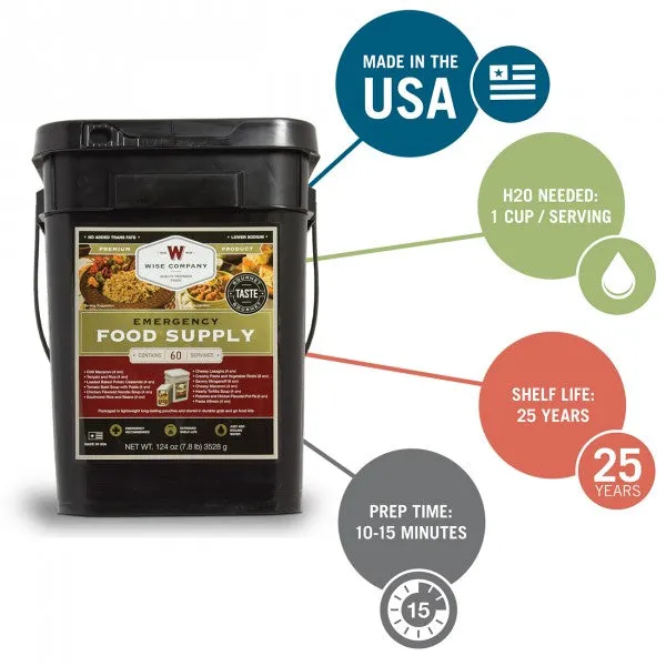 Grab and Go - Emergency Freeze Dried Entree Bucket - 60 Serving