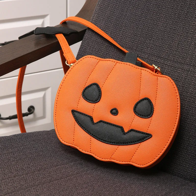 Halloween Bags Funny Pumpkin Cartoon  Bat Crossbody Bag