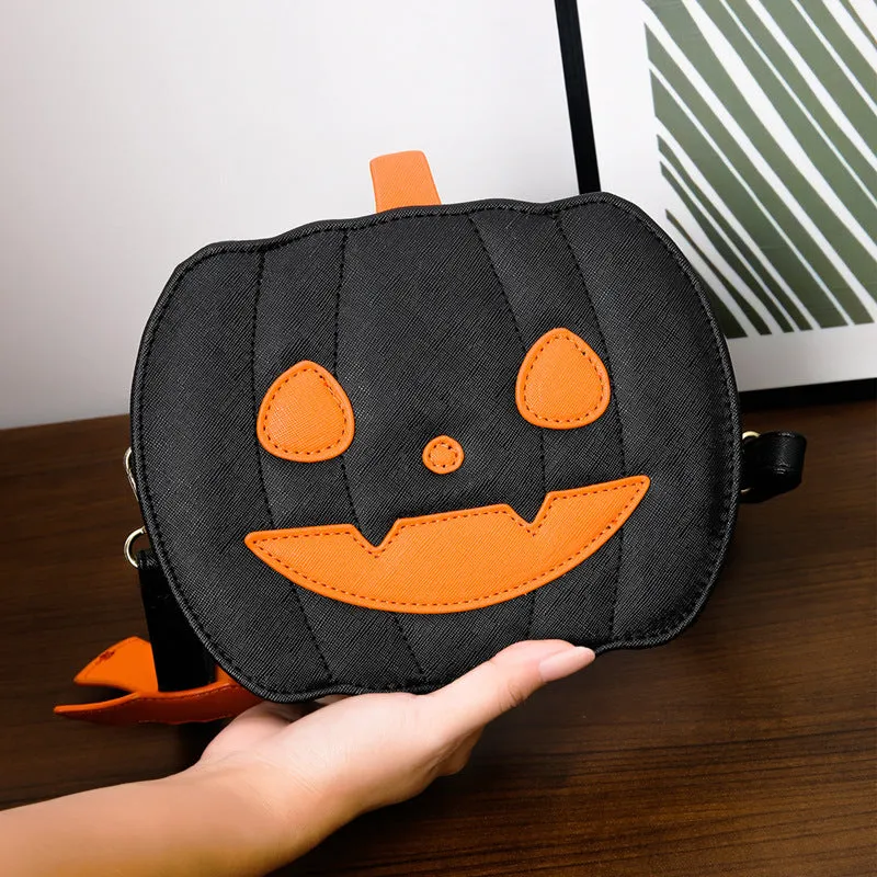 Halloween Bags Funny Pumpkin Cartoon  Bat Crossbody Bag