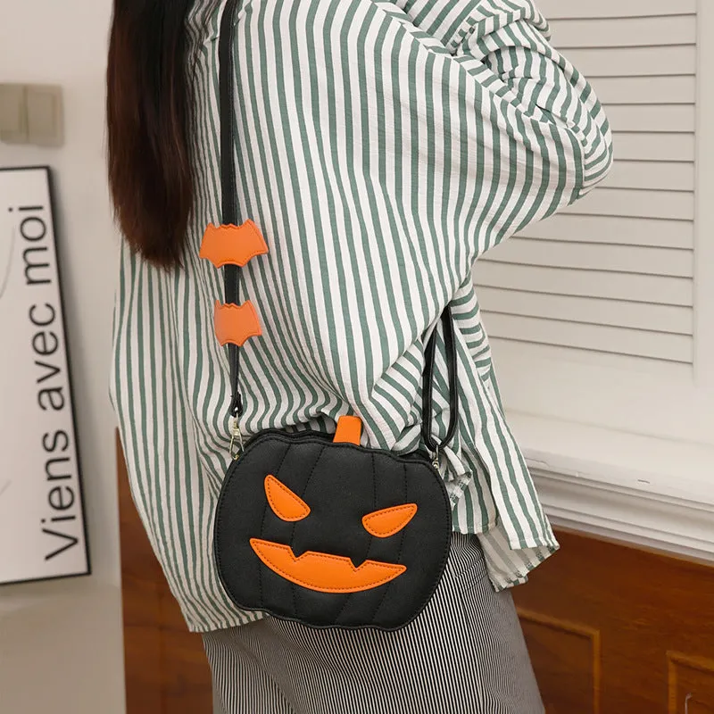 Halloween Bags Funny Pumpkin Cartoon  Bat Crossbody Bag