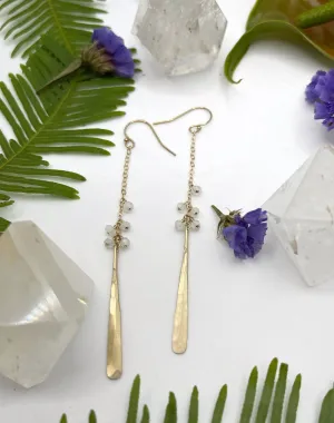 Hammered Metal Stick Bead Earrings