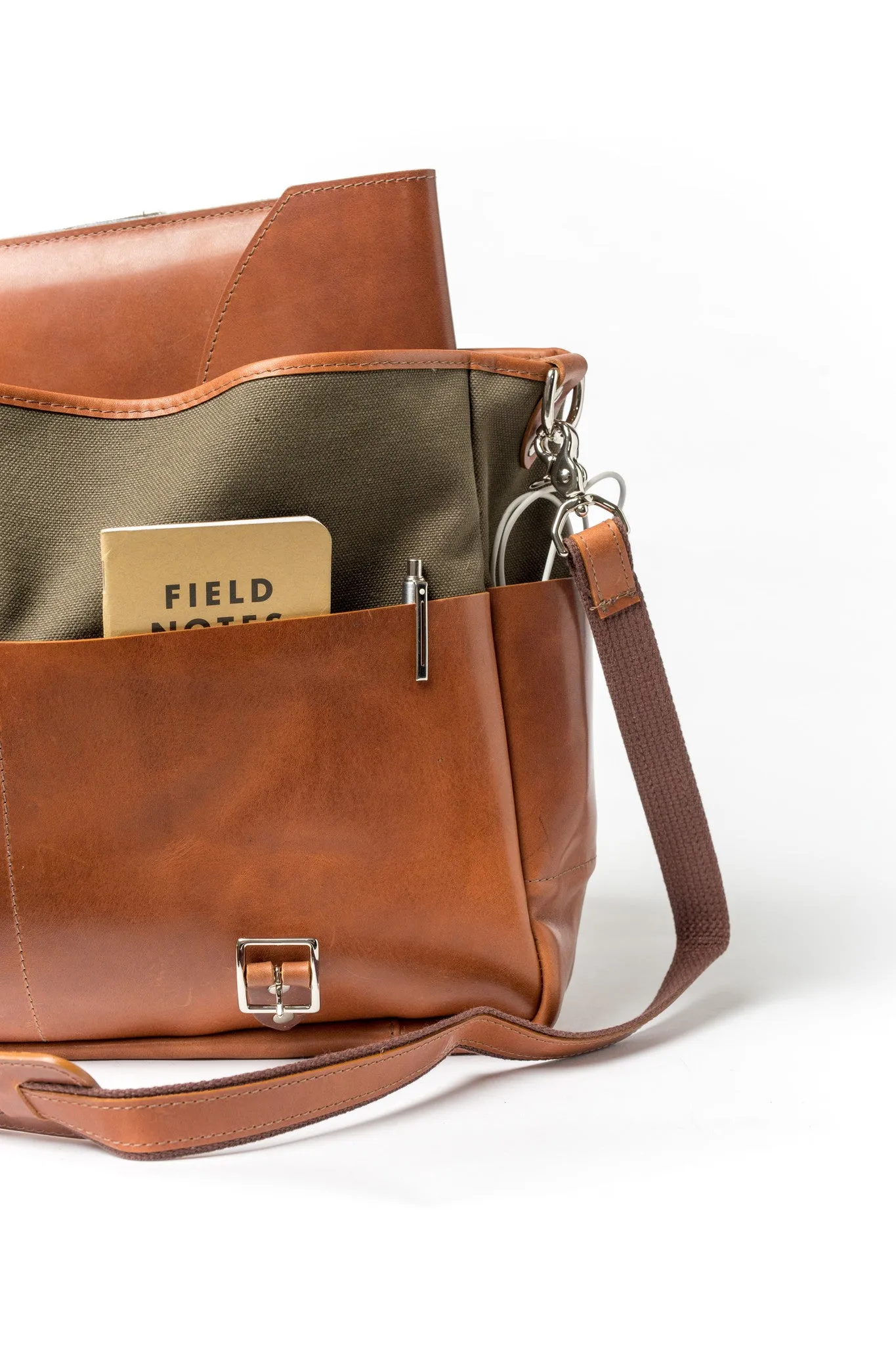 Handmade Leather and Canvas Messenger/Backpack