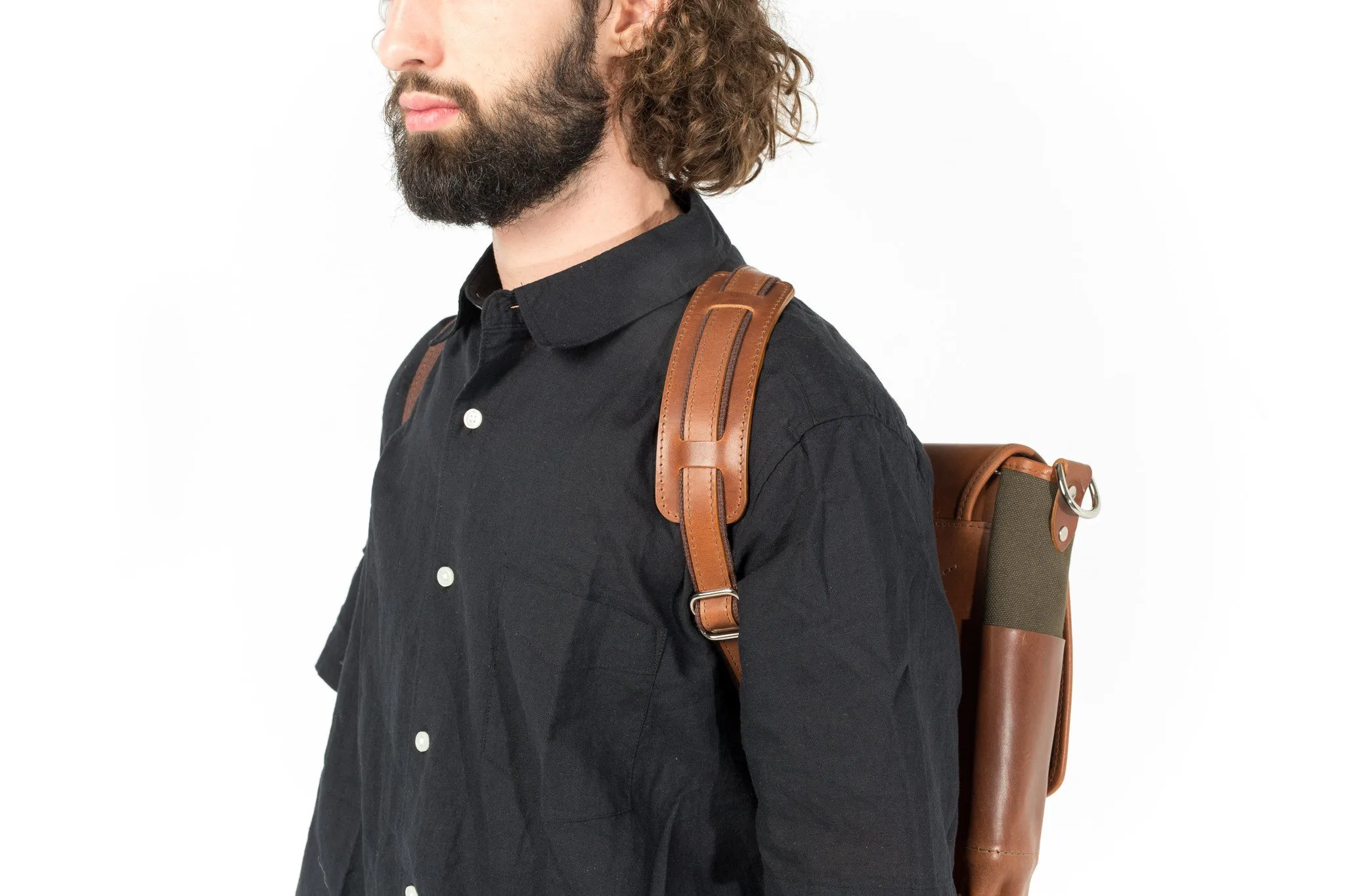 Handmade Leather and Canvas Messenger/Backpack