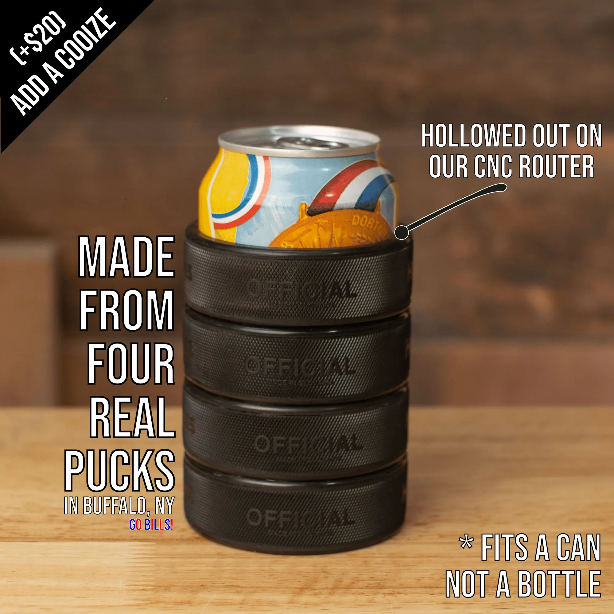 Hockey Puck Rocks Glass