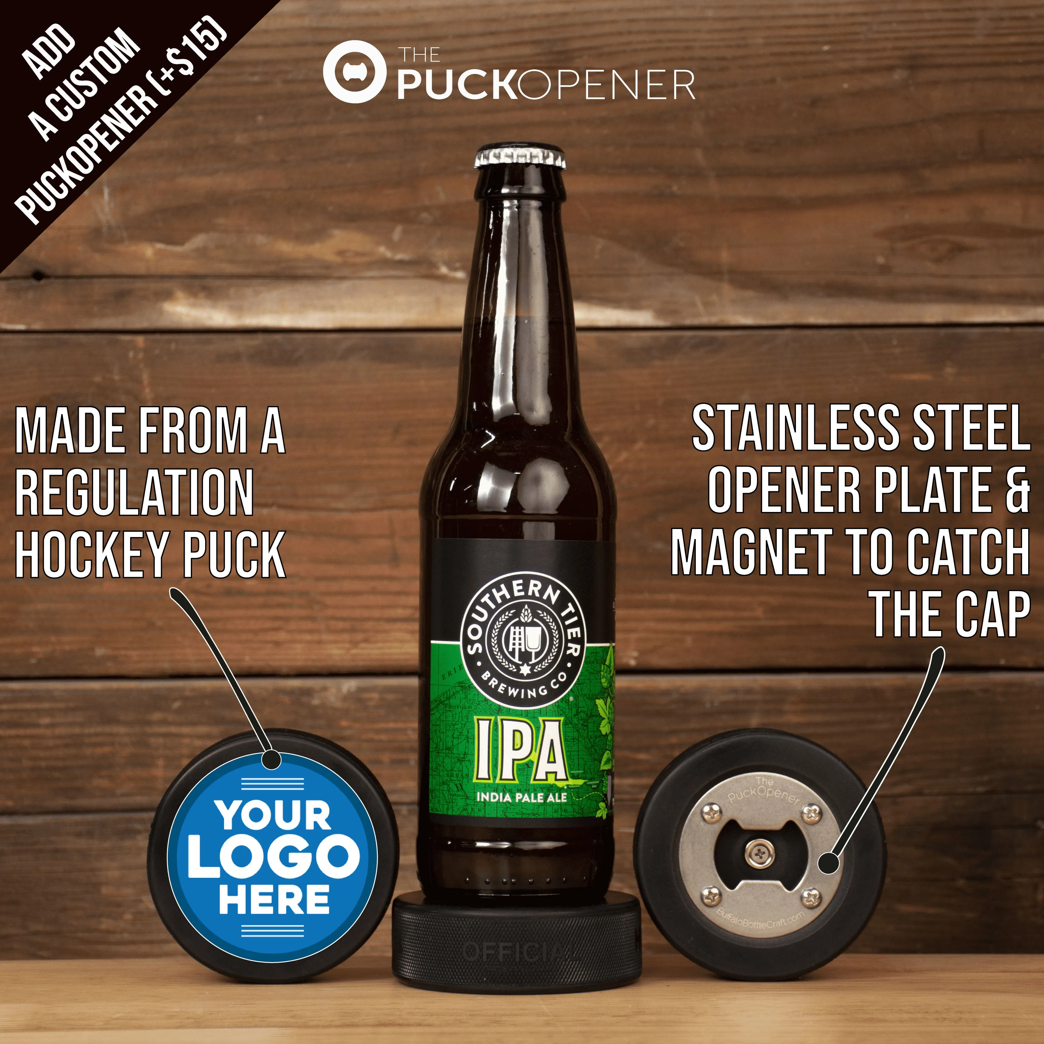 Hockey Puck Rocks Glass