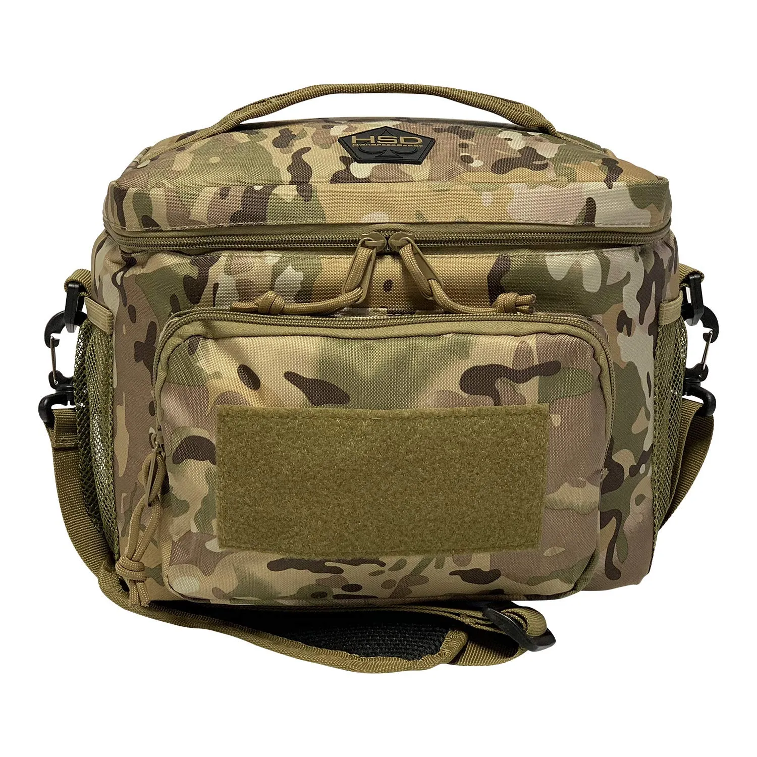 HSD Lunch Bag, Insulated Cooler, Large Thermal Lunch Box Tote with MOLLE/PALS Webbing, Adjustable Padded Shoulder Strap, for Tactical Men Women Adults (Multicam)