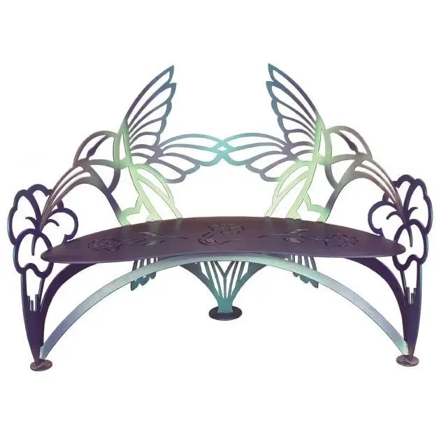 Hummingbird Bench Metal Indoor-Outdoor Furniture by Cricket Forge