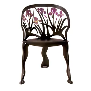 Iris Chair, Metal Outdoor-Indoor Sculptural Furniture by Cricket Forge