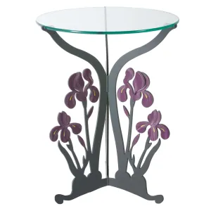 Iris Table, End Table, Metal Outdoor-Indoor Sculptural Furniture by Cricket Forge
