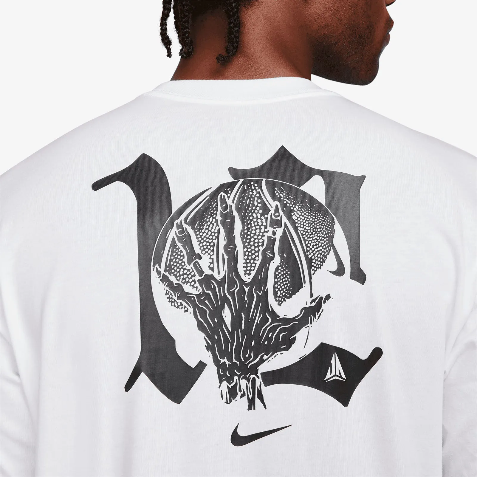 Ja Number 12 Long Sleeve T-Shirt - White