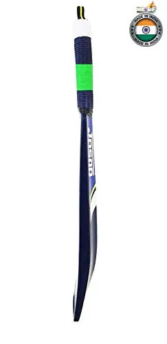Jaspo T-20 Wooden Cricket Set(1 Wooden bat (Size-5),1 T-20 Ball,3 Plastic Stumps,2 Bail) upto 12 years (Blue)