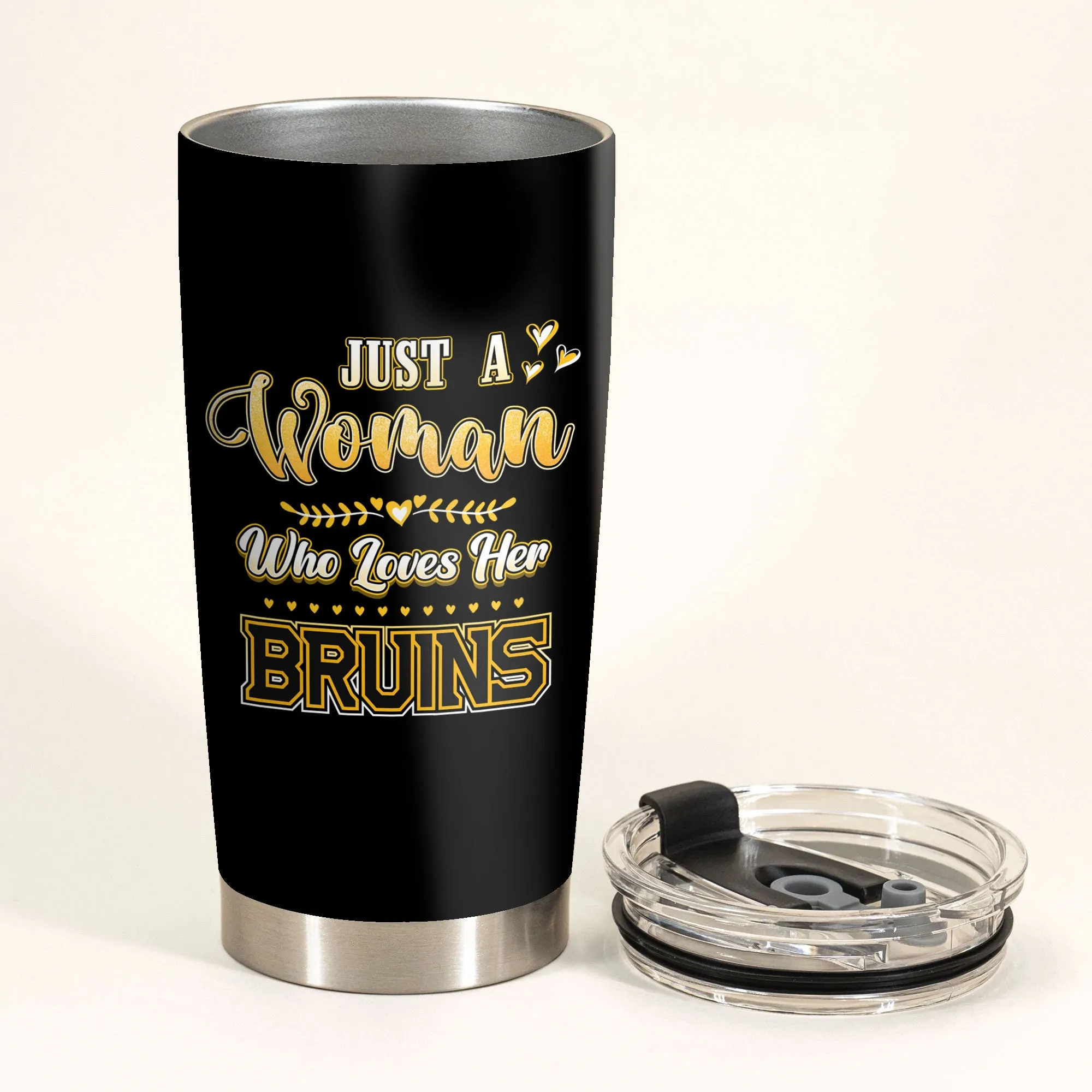 Just A Woman Who Loves Her Boston Hockey Tumbler