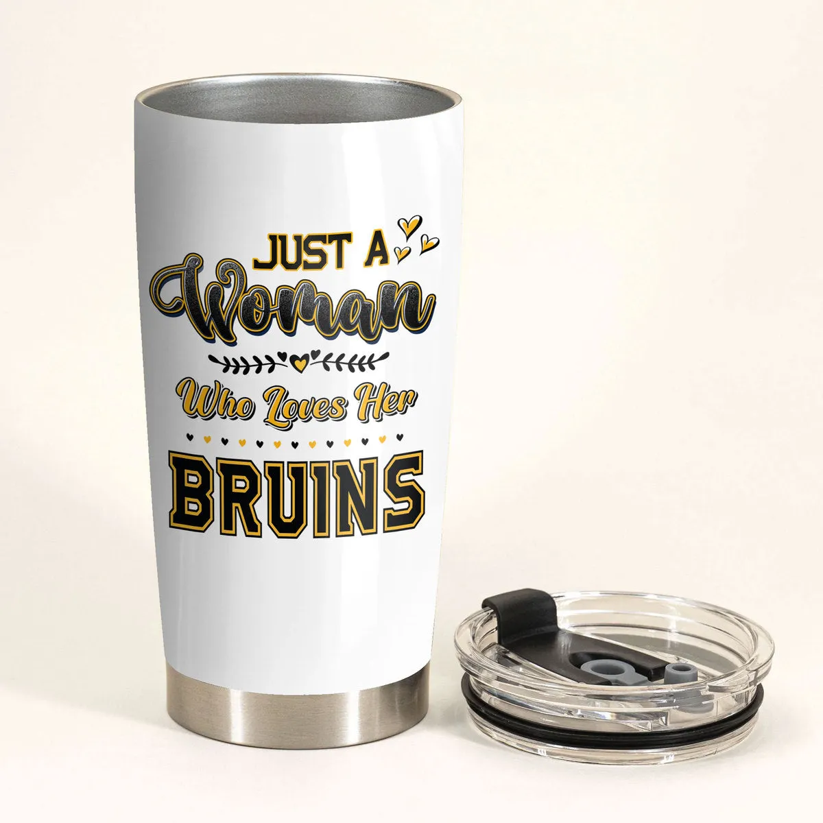 Just A Woman Who Loves Her Boston Hockey Tumbler