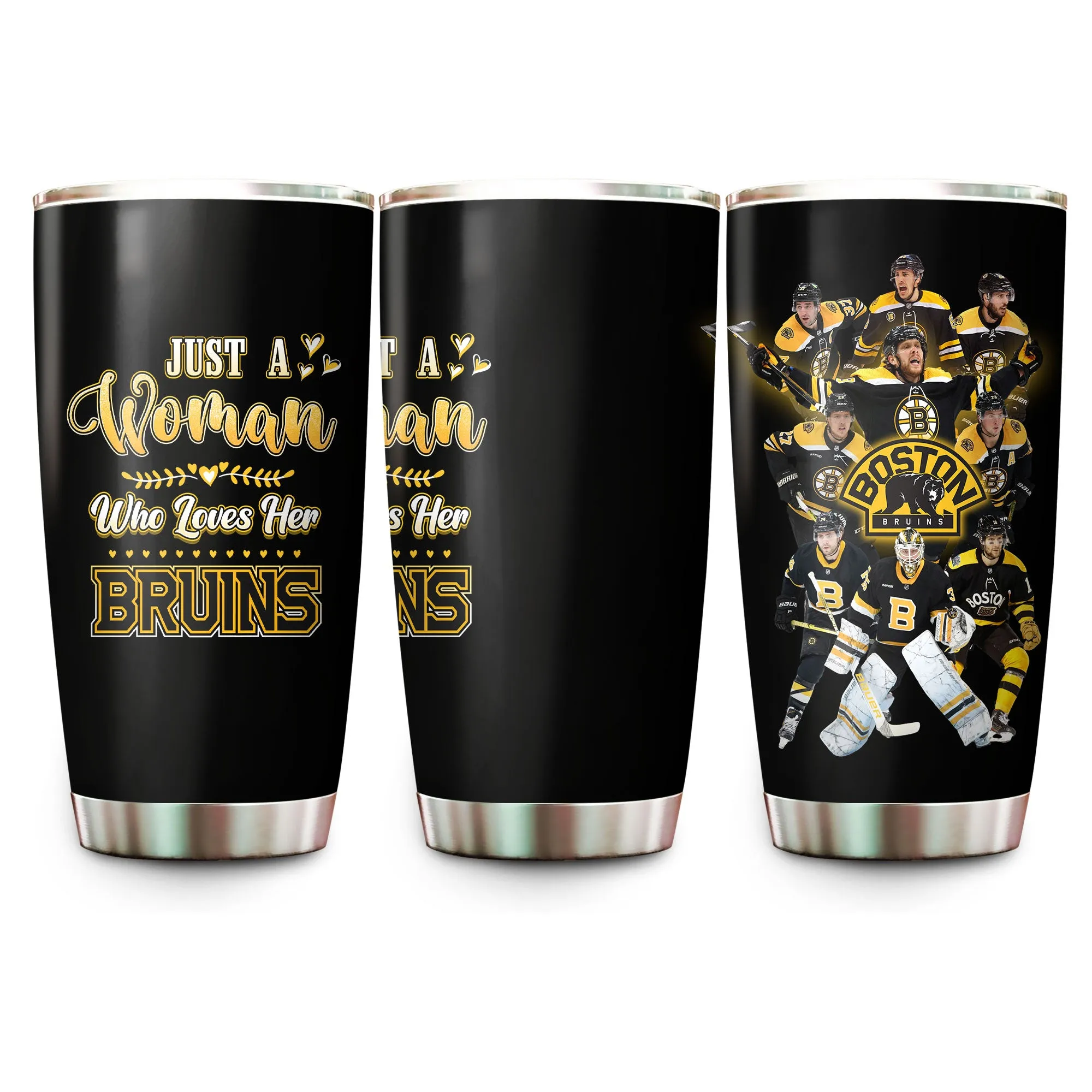 Just A Woman Who Loves Her Boston Hockey Tumbler